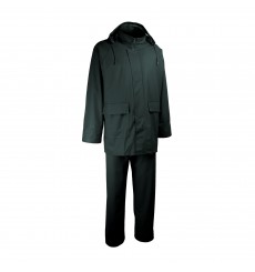 ENSEMBLE DE PLUIE SOUPLE PU VERT